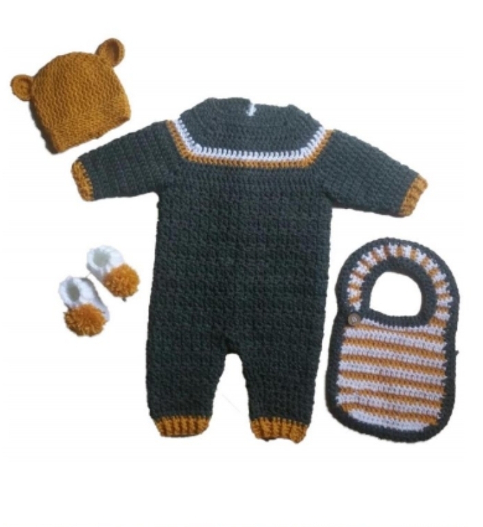 baby boy clothes / baby boy crochet romper / baby bot romper