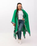 “Don't underestimate the captivating allure of this Bottle Green Tribal kimono. A unique piece that exude timeless style and cultural heritage.”