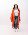 This sunset orange kimono is bold and vibrant and can’t help but turn heads. It can be worn for any occasion, from a casual day out, to a formal evening event.