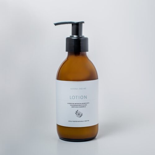 Manna and Me Lotion 200ml glass bottle